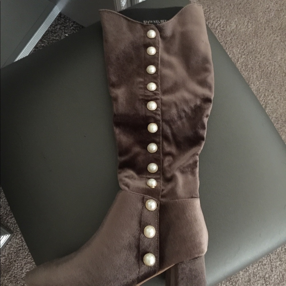 Yoki Velvet Knee High Boots